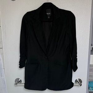 Simply Vera Small Linen Black Women's Tailored Blazer Jacket